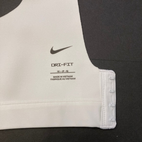 Nike Dri-FIT Sports Bra White 1X F-G 34-36 High Support Padded Workout Athletic - Picture 7 of 11